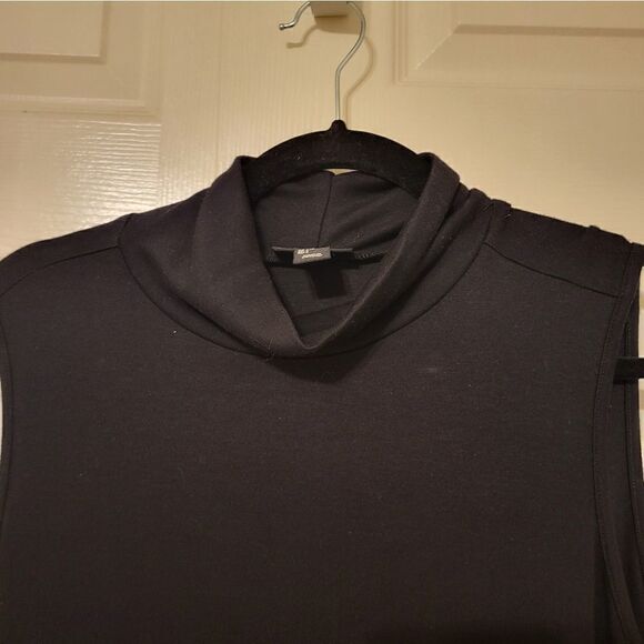 Adrienne Vittadini black sleeveless cowl neck mini dress - Picture 2 of 5